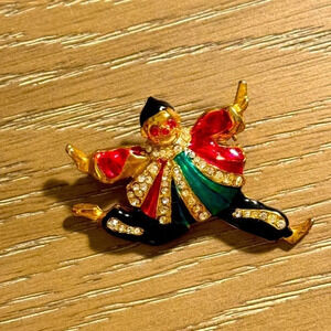 *Final Price* Circus Clown Vintage Colorful Brooch Pin GUC